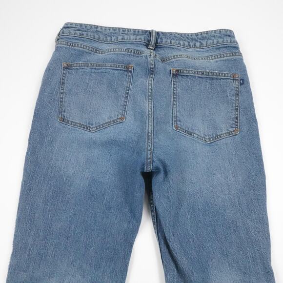 Pilcro Jeans Womens 31 Blue Flare Distressed Knee Stretch Denim Urban Outfitters - Picture 14 of 16